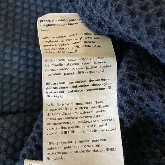 Promod Blue Waffle Knit Rib Trim Crewneck 3/4 Sleeve Career Office Shift Dress M - Picture 6 of 6